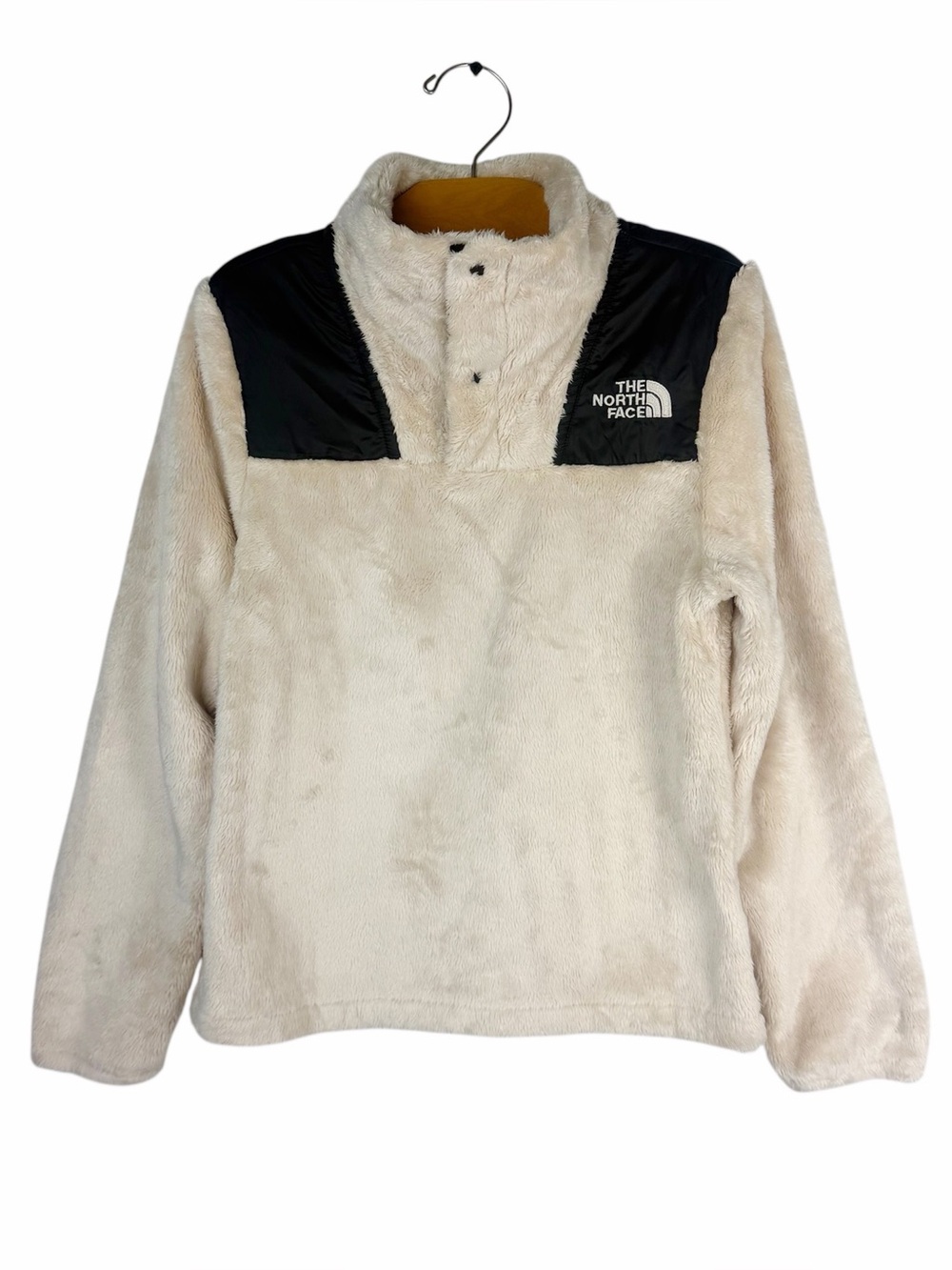 The North Face Girl’s Oso 1/4 Snap Pullover Cream Black Size Small 7:8
